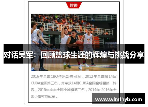 对话吴军：回顾篮球生涯的辉煌与挑战分享